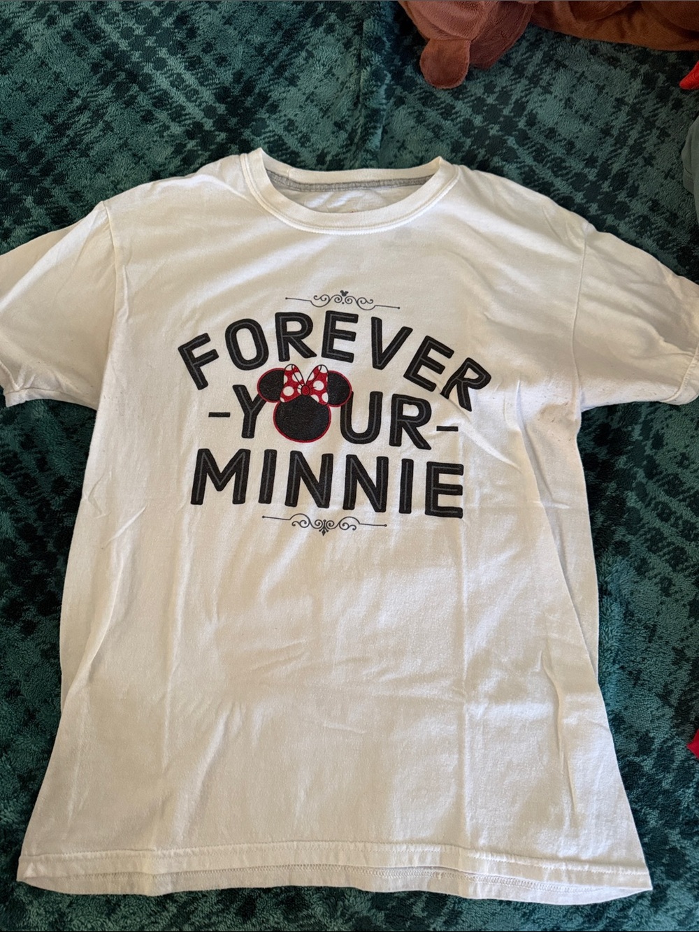 Disney White woman’s Tee with 'Forever Your Minnie' Graphic - matching Tee